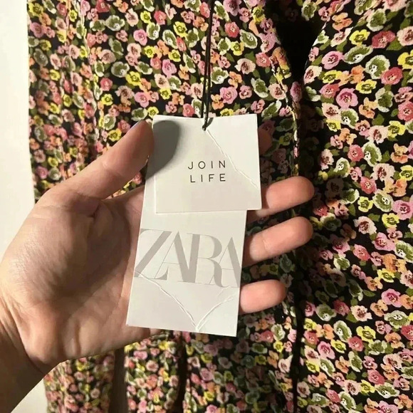 NWT ZARA floral button up mini dress S - Picture 8 of 9
